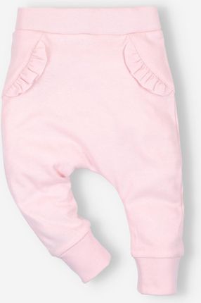 Różowe spodnie niemowlęce FUN IN THE SUN z bawełny organicznej dla dziewczynki
