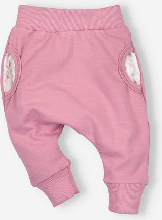 Spodnie niemowlęce PINK DREAMS z bawełny organicznej dla dziewczynki
