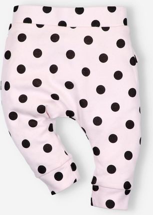 Spodnie niemowlęce NINI w grochy z bawełny organicznej dla dziewczynki