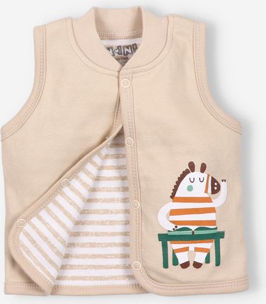Kamizelka niemowlęca ZEBRA z bawełny organicznej dla chłopca