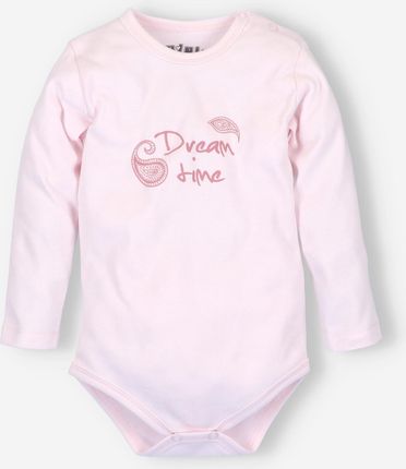 Jasnoróżwe body niemowlęce Dreams z bawełny organicznej dla dziewczynki