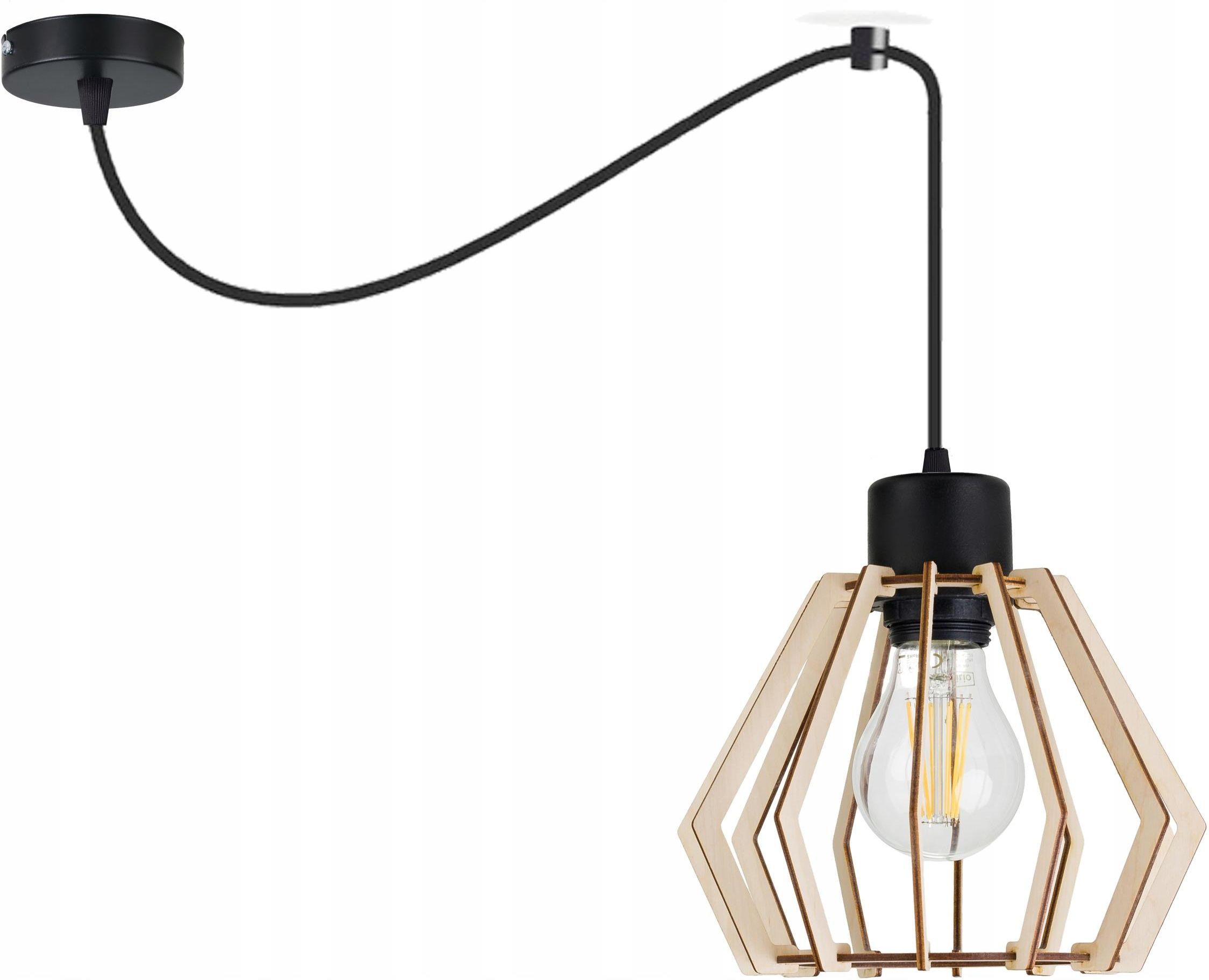 Ledone Lampa Sufitowa Wisząca Zwis Loft E27 Pająk Drewno 5904261921805 Opinie i atrakcyjne