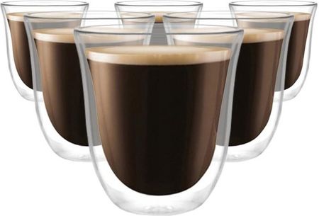 Ecarla Szklanki termiczne do kawy latte zestaw 220ML 6szt  