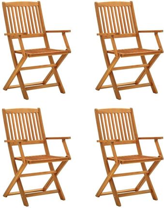 Składane Krzesła Ogrodowe 4szt. Lite Drewno Eukaliptusowe