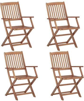 Składane Krzesła Ogrodowe 4szt. Lite Drewno Akacjowe