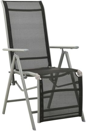 Rozkładane Krzesło Ogrodowe Textilene I Aluminium Srebrne