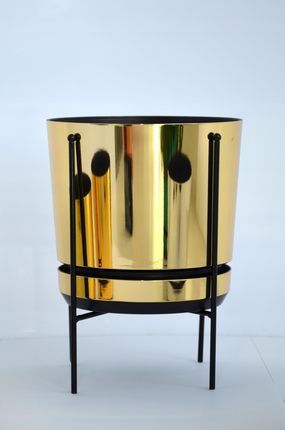 Doniczka Na Stojaku Na Kwiaty Złoty Loft Stelaż