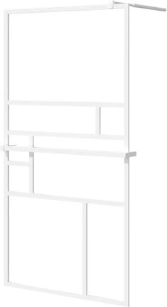 Vidaxl Ścianka Prysznicowa Z Półką Biała, 80X195Cm Esg I Aluminium 3185510