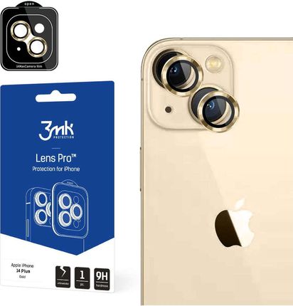 Szkło ochronne na obiektyw telefonu 3mk Lens Protection Pro do Apple iPhone 14 Plus Gold
