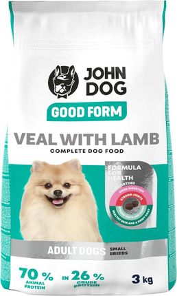 John Dog Good Form Karma Sucha Dla Psów Ras Małych Cielęcina Z Jagnięciną 3Kg