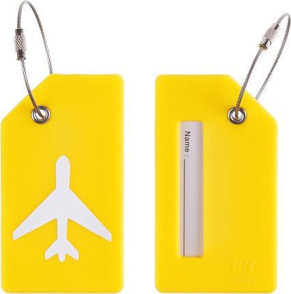 Znacznik na walizkę podróżną silikonowy, żółty