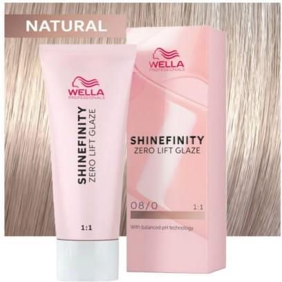 Wella Wella Shinefinity Zero Lift Glaze 08/0 Natural Latte Krem Koloryzujący Półtrwały 60 ml