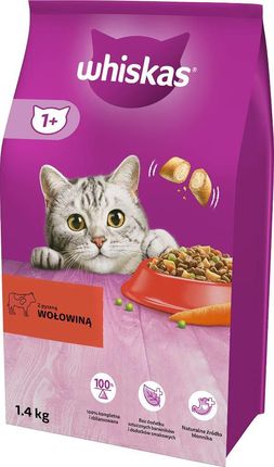 Whiskas Cat Adult Karma Sucha Z Wołowiną I Warzywami 1,4Kg