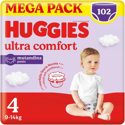 HUGGIES Pieluchomajtki Ultra Comfort rozmiar 4 (9-14kg) 102szt
