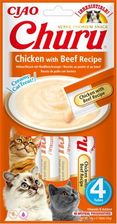 Inaba Cat Churu Puree z kurczakiem i wołowiną 4x14g