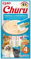 Inaba Cat Churu Puree z tuńczykiem i owocami morza 4x14g