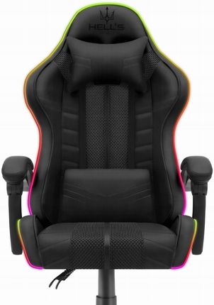 Hell's Chair HC-1004 LED BLACK Czarny Tkanina