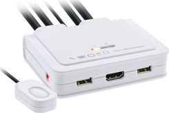 Inline Inline Kvm Switch, 2-Port, Usb-C + Hdmi To Hdmi, 4K, With Audio, Integrated Cable (62614I)