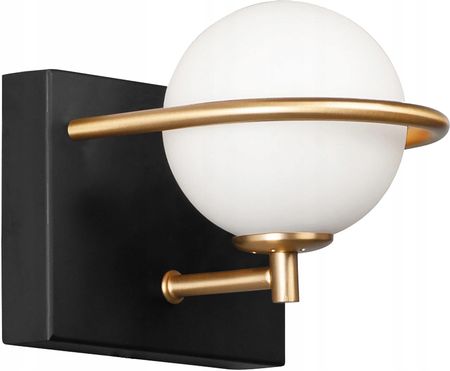 Toolight Kinkiet Lampa Ścienna Czarna Ze Złotym Ringiem (Osw40028)