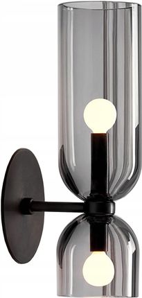 Toolight Lampa Ścienna Kinkiet Czarny Klosze Dymione 2Xe14 (Osw09046)