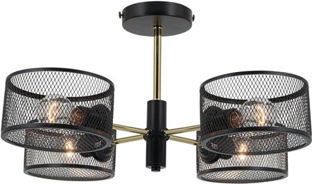 Elem Vito 1097/3 Bl Tr Plafon Lampa Sufitowa 3X60W E27 Czarny/Złoty