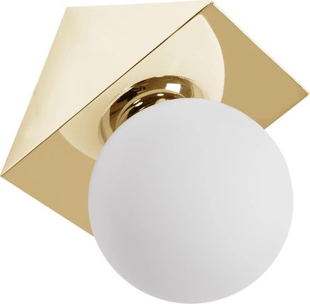 Toolight Lampa Ścienna Kinkiet Metalowy Złoty Biały Klosz (Osw01408)
