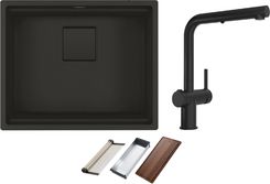 Zdjęcie Franke Kanon KNG 110-37 Czarny Mat + Bateria Active Twist 125.0633.001 - Gniewkowo