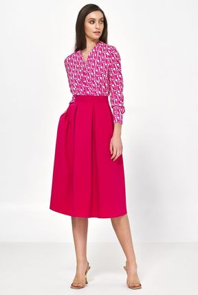 Spódnica Rozkloszowana różowa spódnica midi SP69 Pink - Nife