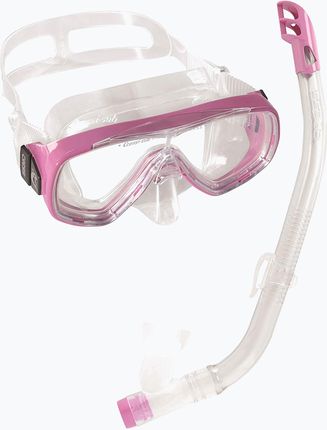 Cressi Zestaw Do Snorkelingu Dziecięcy Ondina + Top Maska Fajka Bezbarwno Różowy Dm1010134