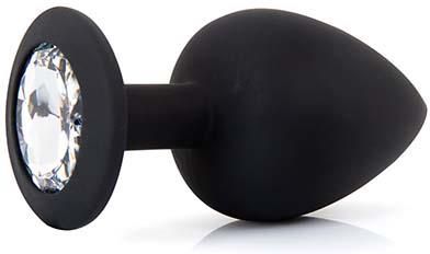 Star Fucker Teardrop Gem Plug W-silicone Enhancer - Black