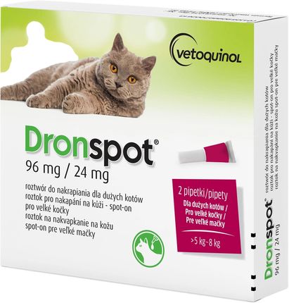 Vetoquinol Dronspot Krople Do Odrobaczania Dużych Kotów 96Mg