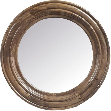 Cudnemeble Okrągłe Drewniane Frezowane Lustro 110Cm Z Mango Toffi 3819