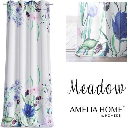 Ameliahome Firana Meadow Biały Drukowany Kwiatowy Woal 140X250 12374494