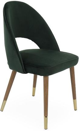 -10% kod: JADALNIA10 - Krzesło Nama zielone, welwetowe do jadalni na nóżkach ze złotymi wstawkami