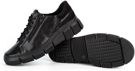 Półbuty damskie sneakersy skórzane 0663W czarne