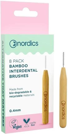 Nordics Bamboo Interdental Brushes Bambusowe Szczoteczki Do Czyszczenia Przestrzeni Międzyzębowej 0.4mm 8 szt.