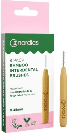 Nordics Bamboo Interdental Brushes Bambusowe Szczoteczki Do Czyszczenia Przestrzeni Międzyzębowej 0.45mm 8 szt.