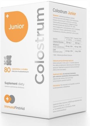 Immunofirstaid Colostrum Junior Cukierki Truskawkowe Z Probiotykiem 80Cukierków