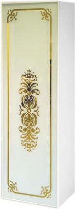 Regał łazienkowy z ornamentem biało złotym wiszący front szklany Sanitti Vintage VRB-ZL