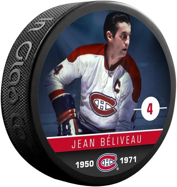 Montreal Canadiens Krążek Jean Béliveau #4 Souvenir Collector Hockey ...