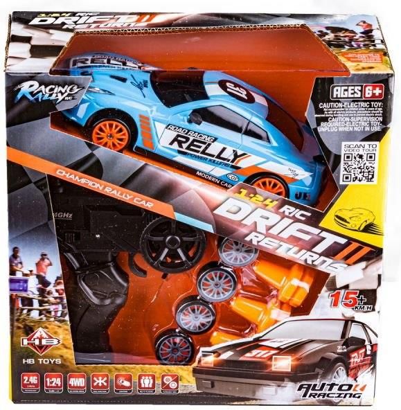 Coche Teledirigido Drift 1:24 – RC 4WD A 15 Km/h Con Luces LED, Mando 2.4 GHz Y Neumáticos De Deriva, Ideal Para Niños +6 Años Y Adultos, Regalo De Cumpleaños Y Navidad