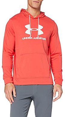 Under Armour Męska bluza z kapturem w stylu sportowym z logo frotte - Martian Red/White, L