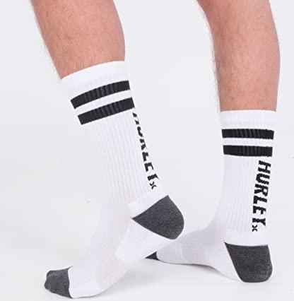 Hurley Calzini Uomo Extended Terry Crew – 1 Paio, Cotone Morbido, Alti, Crema