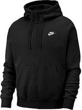 Zdjęcie Nike Sportswear Club męska bluza z kapturem, z zamkiem błyskawicznym na całej długości czarny czarny/czarny/bia?y M - Białystok