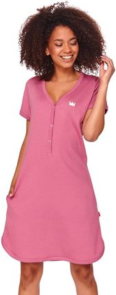 Bawełniana koszula nocna damska Dn-nightwear TCB.4115 różowa (S)
