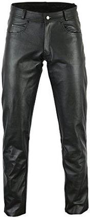 Bikers Gear Australia Damskie Lt 01 Rock Roll Skórzane Dżinsy Spodnie Premium Skóra Bydlęca Talia Małe Czarne,