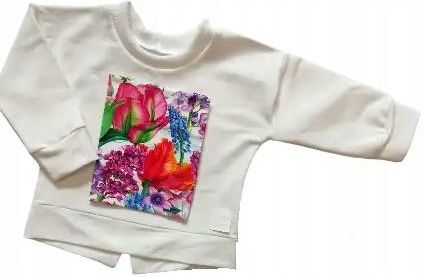 Bluza kolorowe kwiaty z ecru rozmiar 158