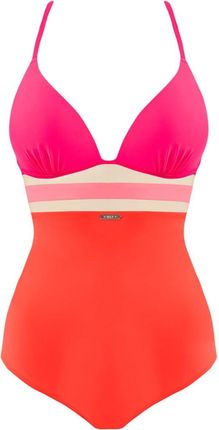 Kostium kąpielowy damski jednoczęściowy SELF Fashion 13 pomarańczowo-różowy (40 D)