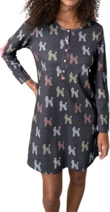 Koszula nocna damska VAMP 17434 ciemnoszara (XL)
