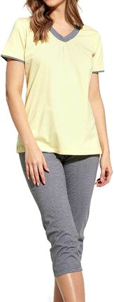 Bawełniana piżama damska Cornette 446/228 SYLVIA żółta 3-5xl (5XL)